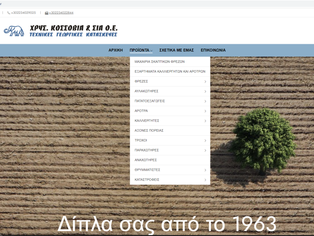 Web Design of kossovia.gr