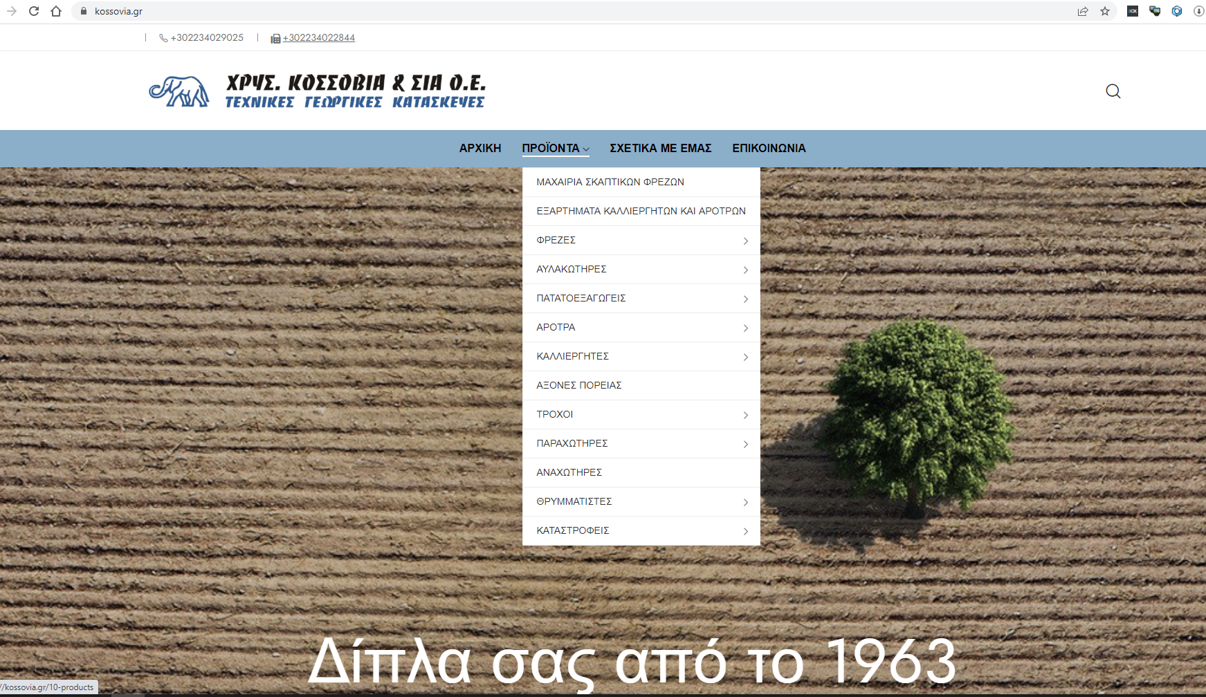 Web Design of kossovia.gr